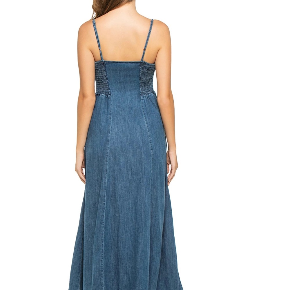 Z Supply- Sleeveless Button-Front Denim Maxi Dress - Blue-NWT-Size Small - Picture 2 of 5